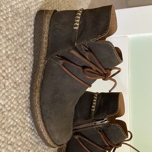 Born Womens Calyn Brown Leather Slip On asual Ankle Boots Shoes